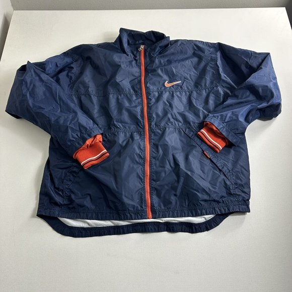 VTG Nike Track Jacket Full Zip Windbreaker‎ Men's Size XL Blue Lined Active 90s - Picture 1 of 11